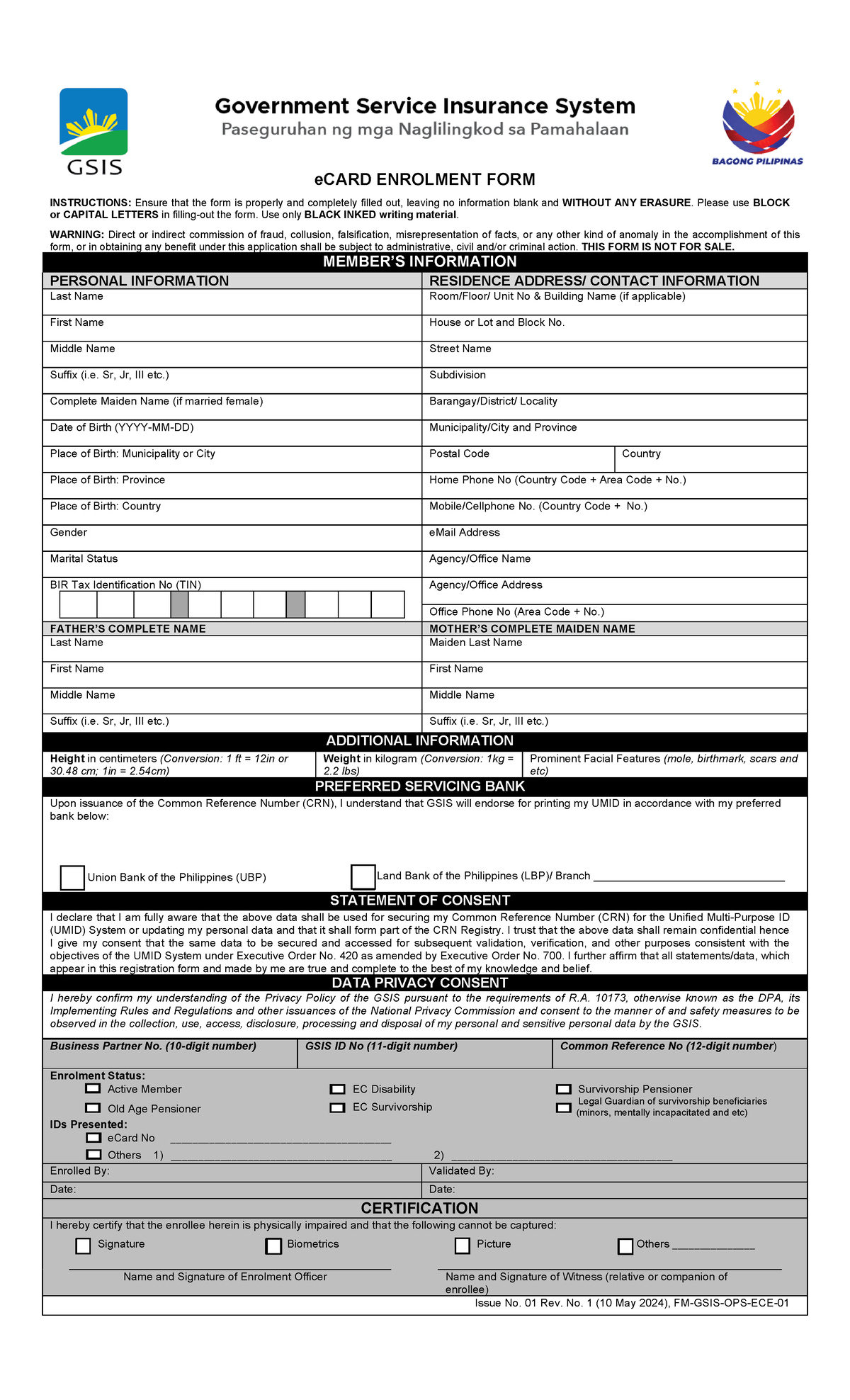 2014 0818-FORM-UMID Ecard Enrollment FORM - eCARD ENROLMENT FORM ...