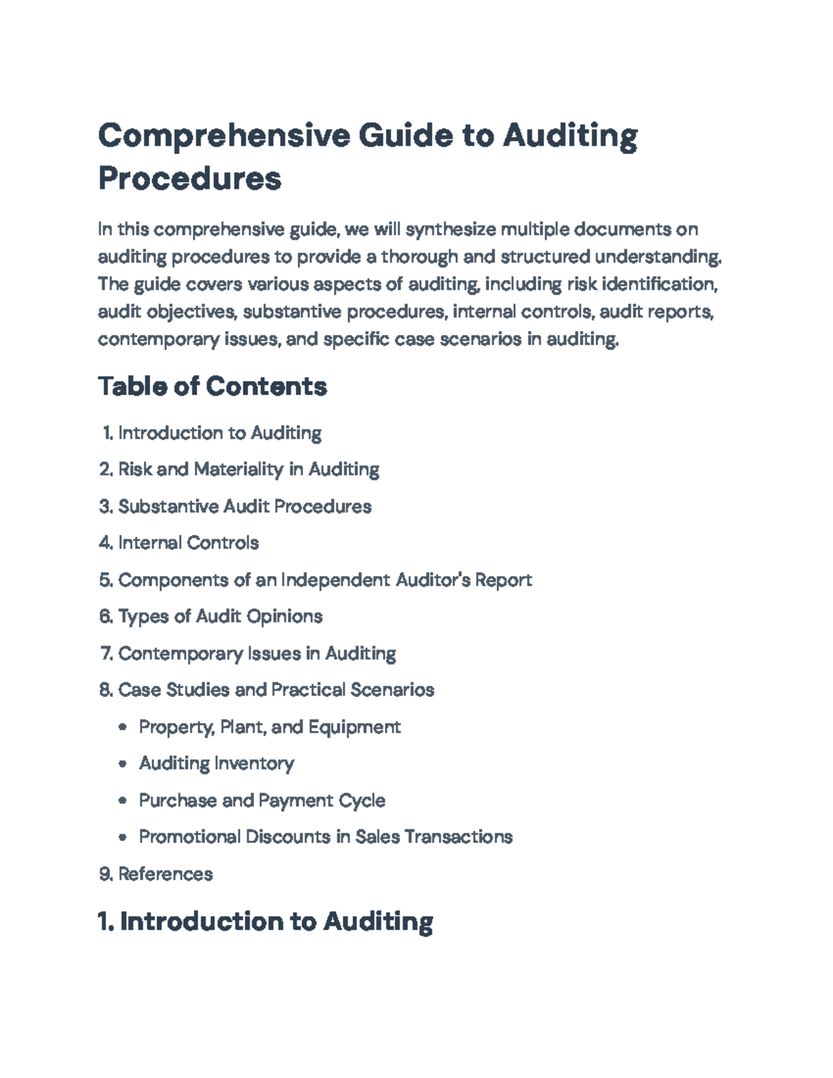 Comprehensive Guide to Auditing Procedures and Best Practices ...