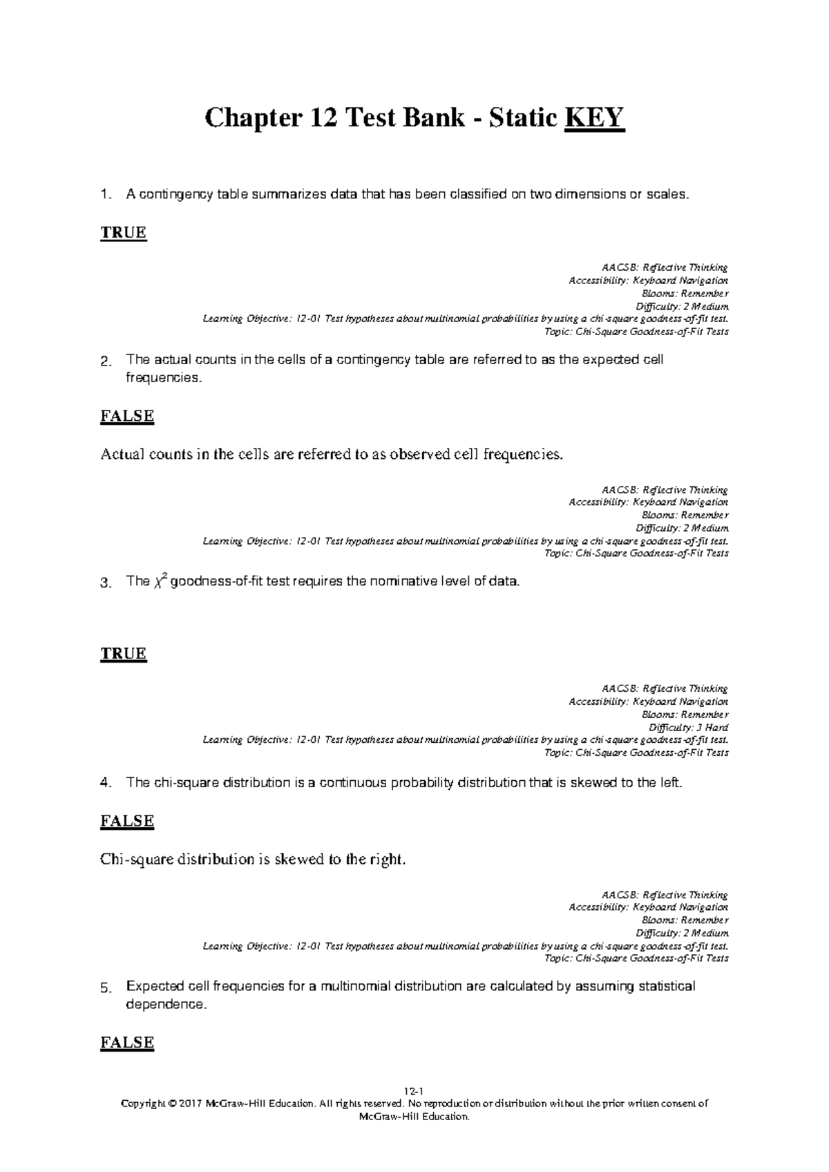 Chapter 12 Test Bank - 12 - Copyright © 2017 McGraw-Hill Education. All ...