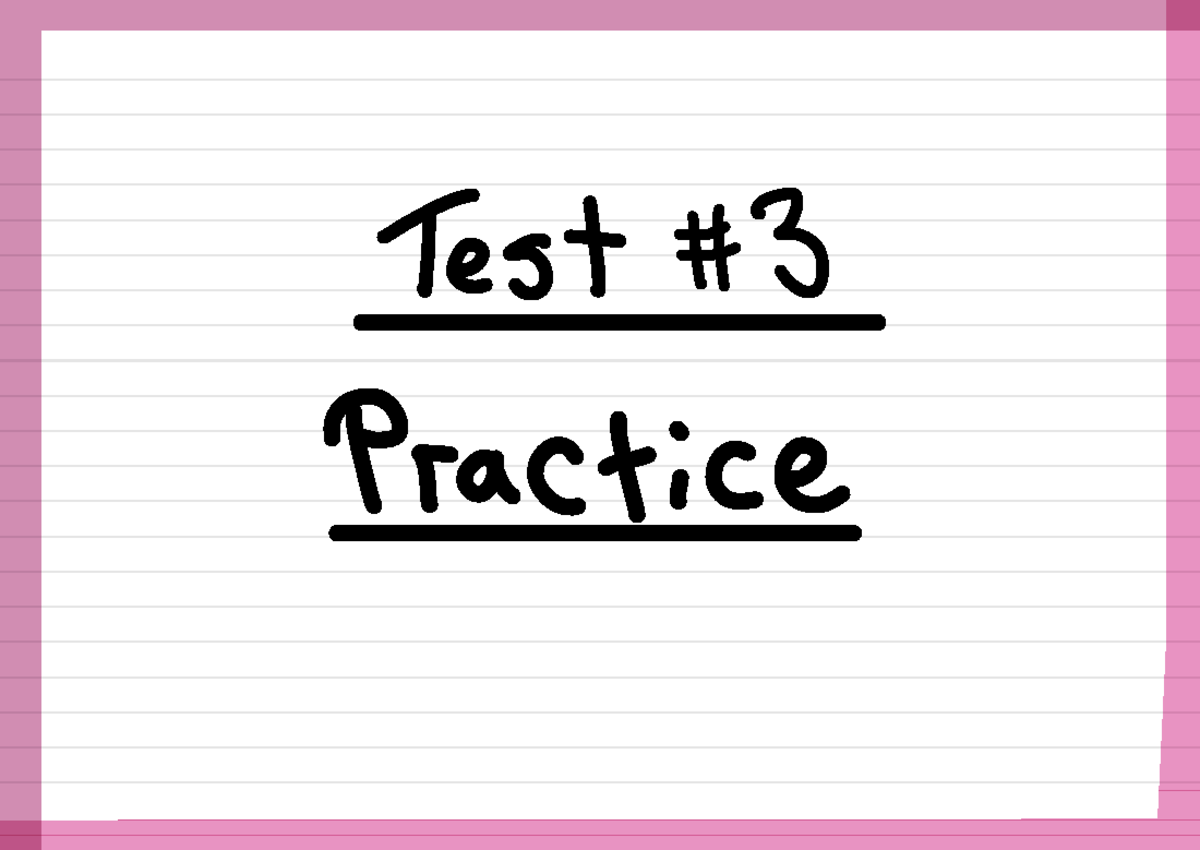 MATH 265 Test 3 Practice - Friday, Dec. 5th - Studocu