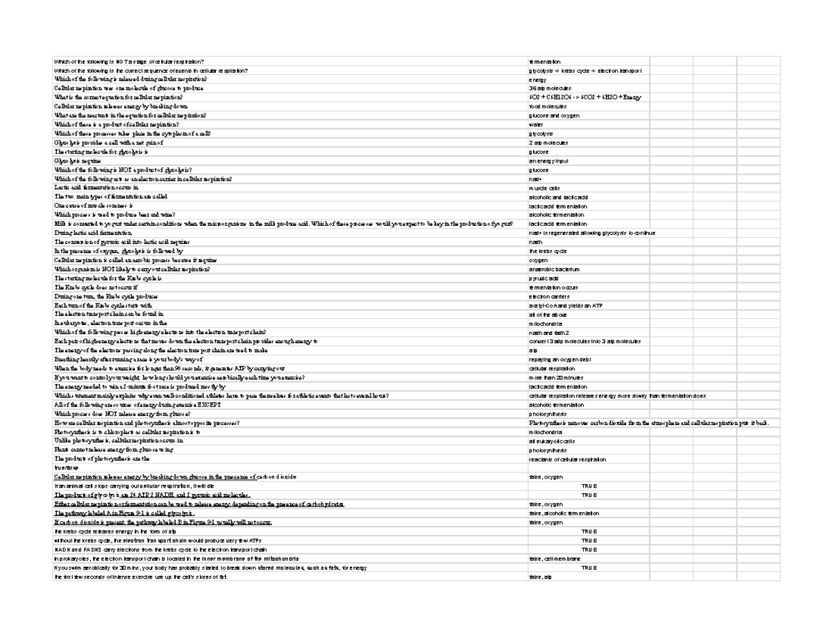 Chapter 9 Study Guide - Cellular Respiration Overview (BIO) - Studocu
