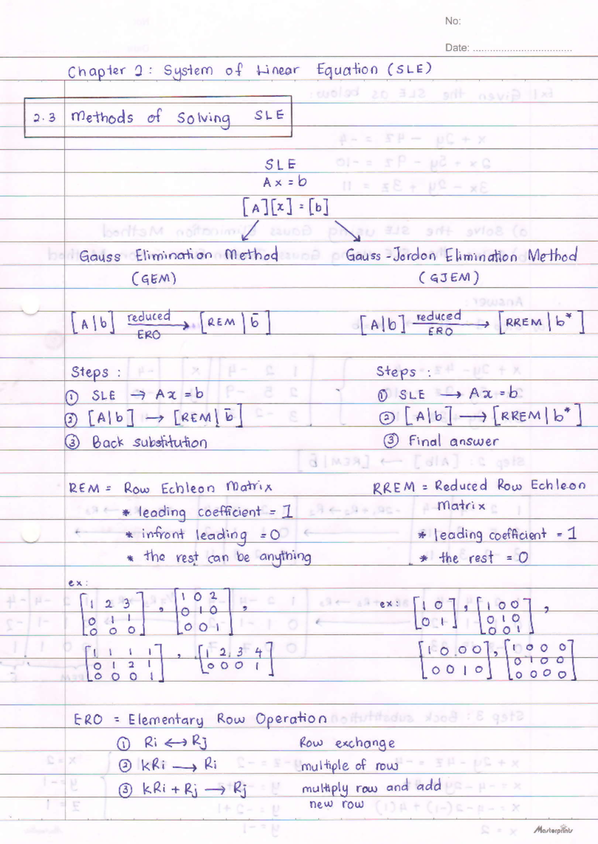 Notes Chapter 2 - No: Date: Cho ####### 'ler !: $ em o{ [-rnesr ua'lioo ...