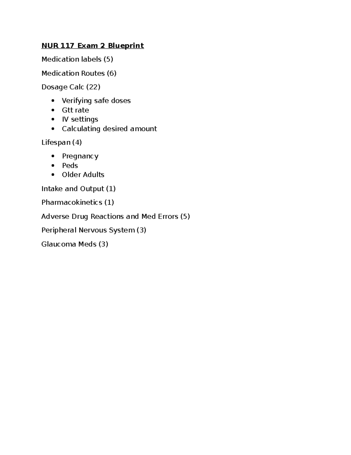 NUR 117 Final Exam 2 Blueprint: Key Topics and Concepts Summary - VN ...