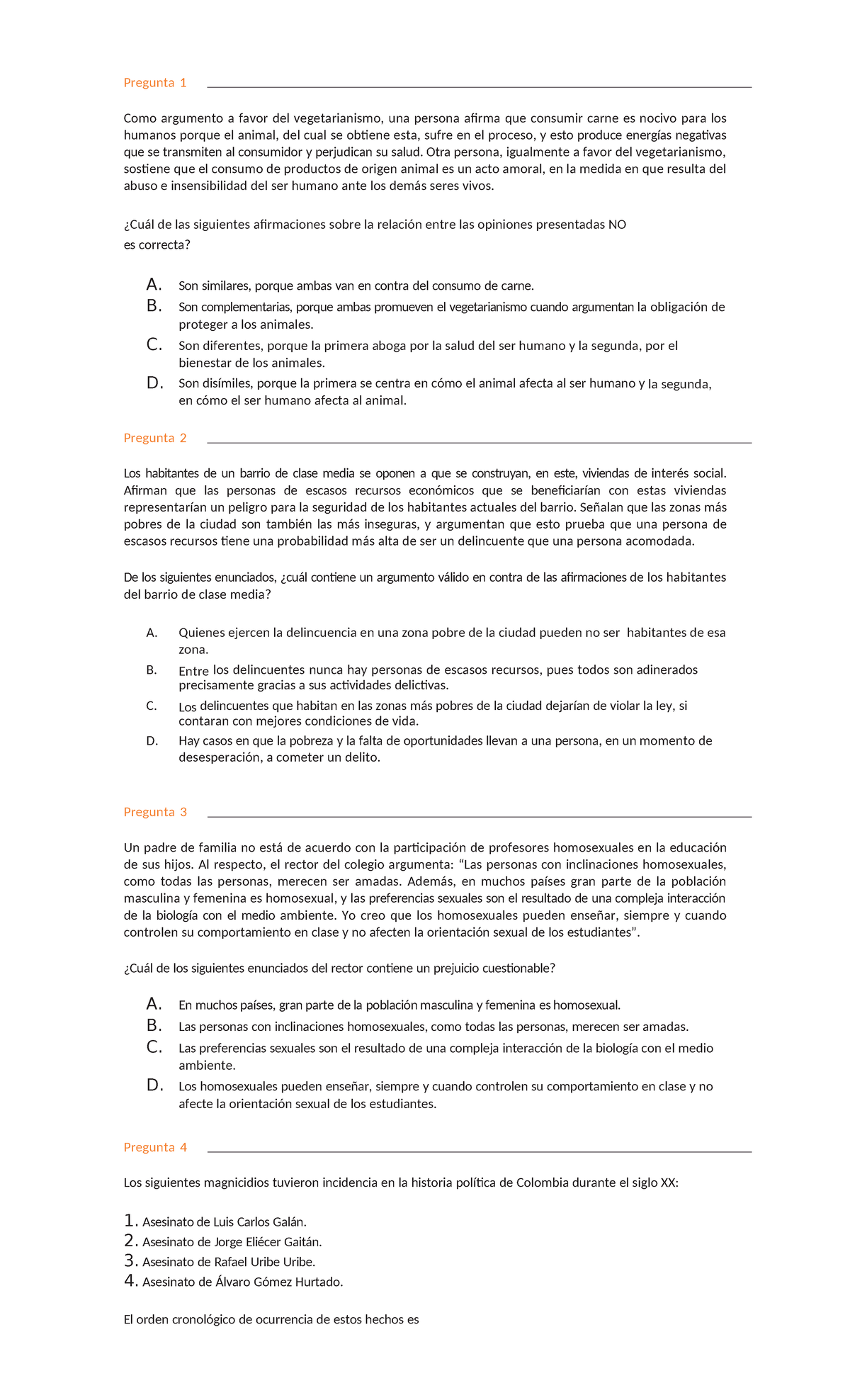 Cuadernillo de Preguntas Sociales y Ciudadanas Saber 11 - 2021 - Studocu