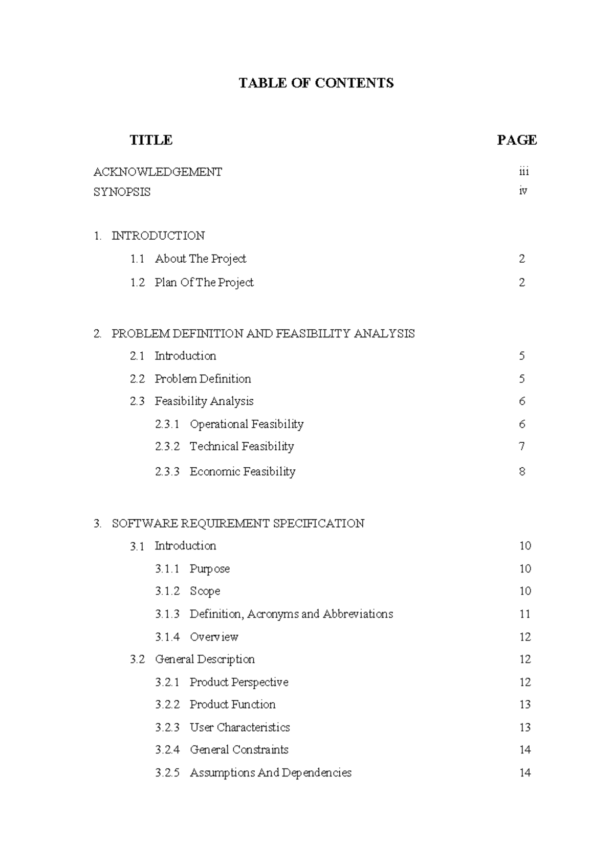 Project Report: Software Requirement Specification and System Design ...