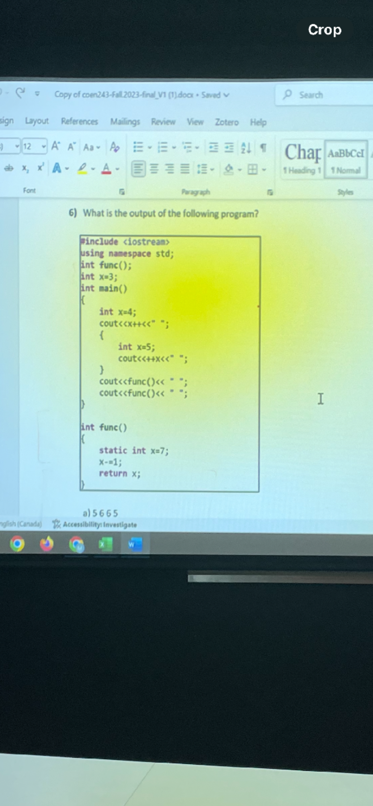 COEN 243 - Final Exam Review: Code Output and Concepts - Studocu
