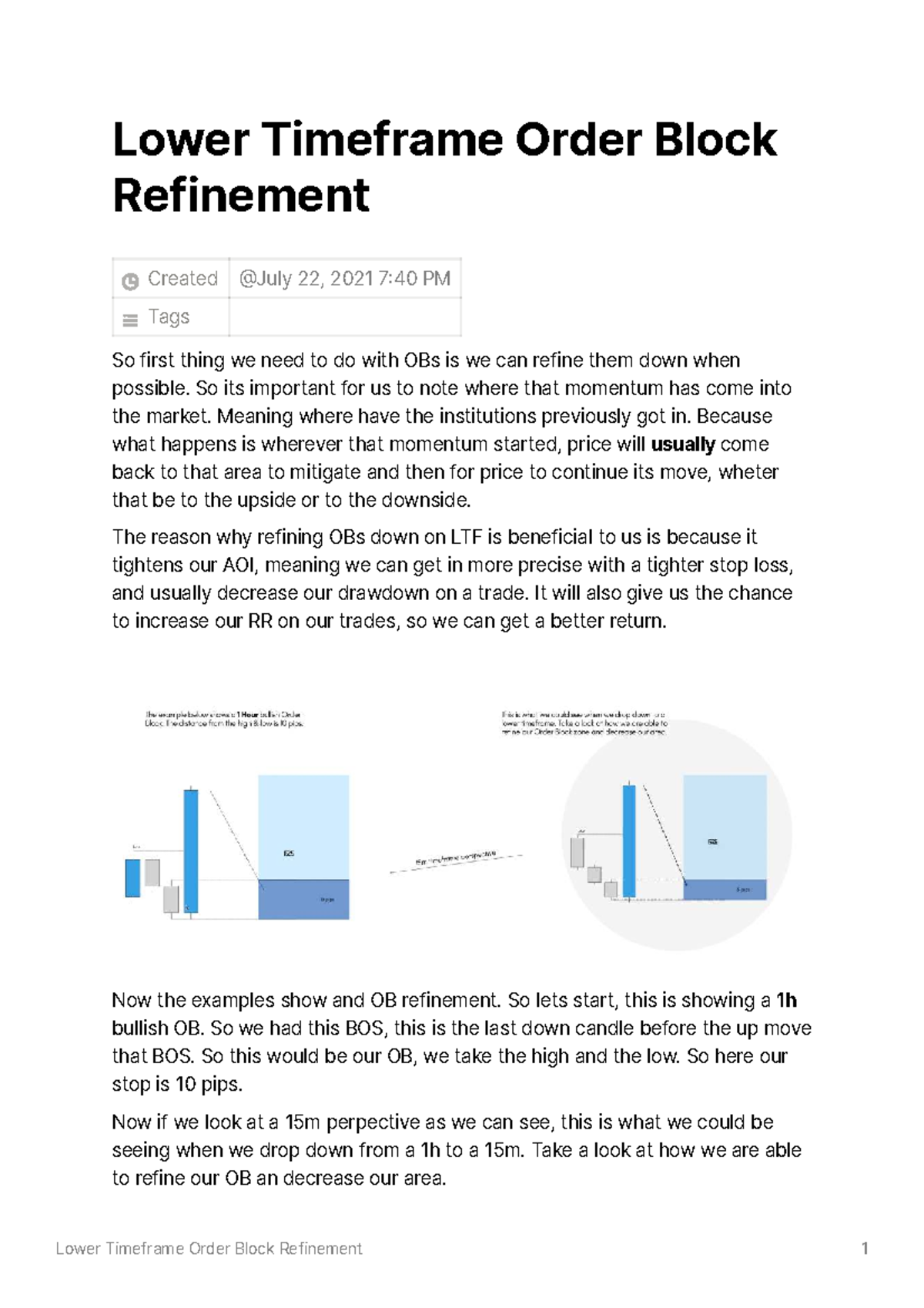 Lower Timeframe Order Block Refinement (LTF) Insights for Trading - Studocu