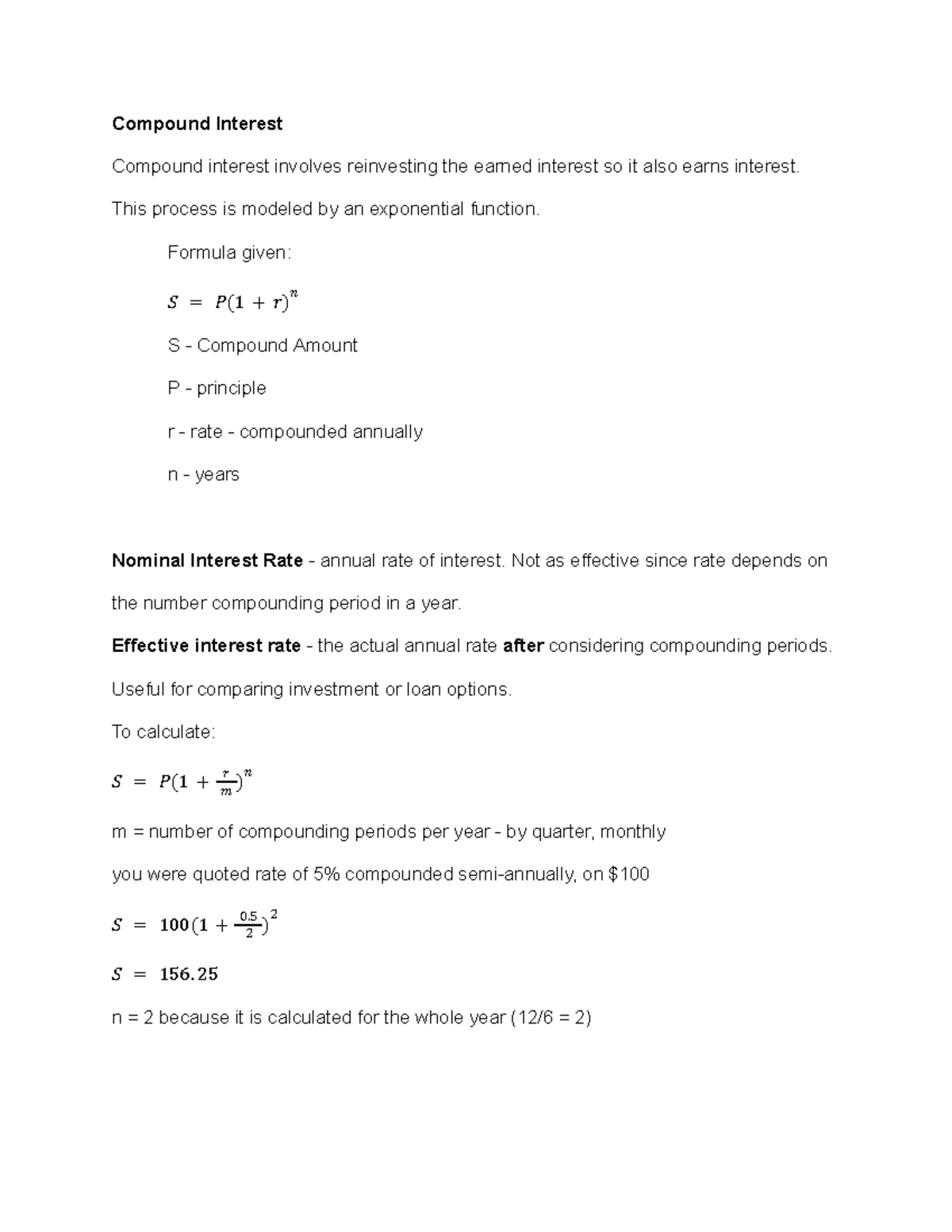 Compound Interest and Its Applications - Week 3 Notes - Studocu