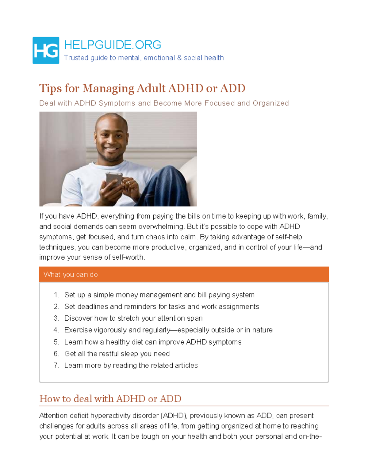 Adult ADHD Management Strategies: Tips for Focus & Organization - Studocu