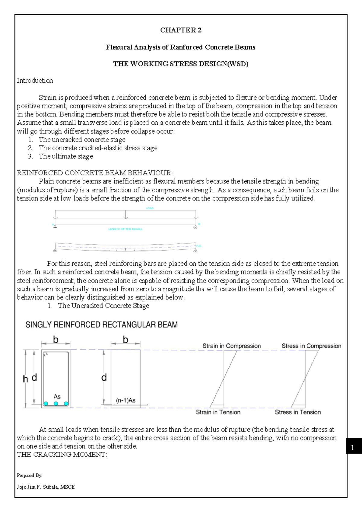CHAPTER 2 Flexural Analysis of Reinforced Concrete Beams (WSD) - Studocu