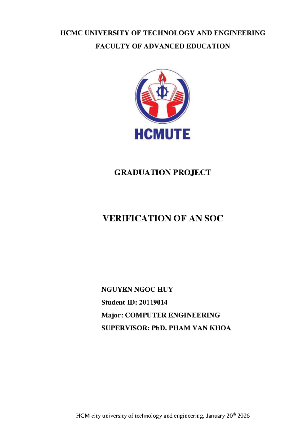 Thesis: Verification of an SOC in Computer Engineering (CE 2026) - Studocu