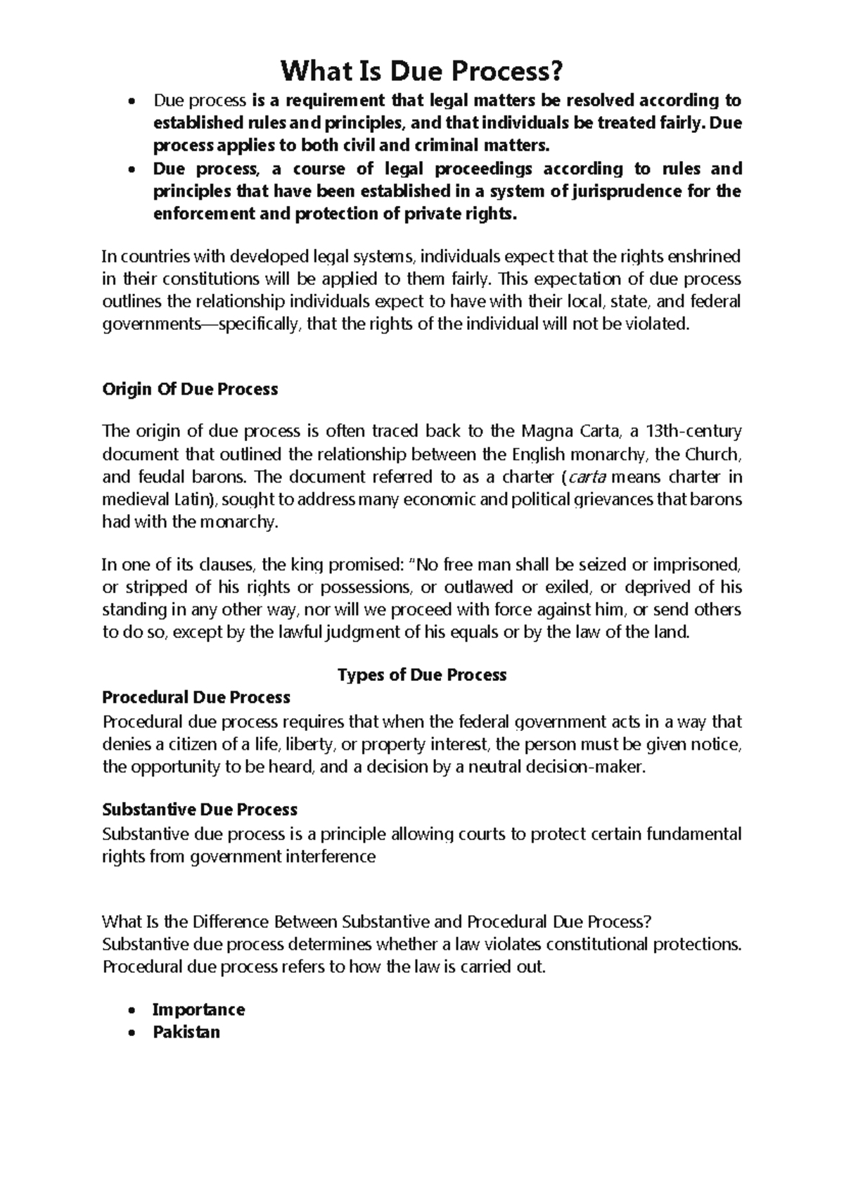 Due Process - N/A - What Is Due Process? Due process is a requirement ...