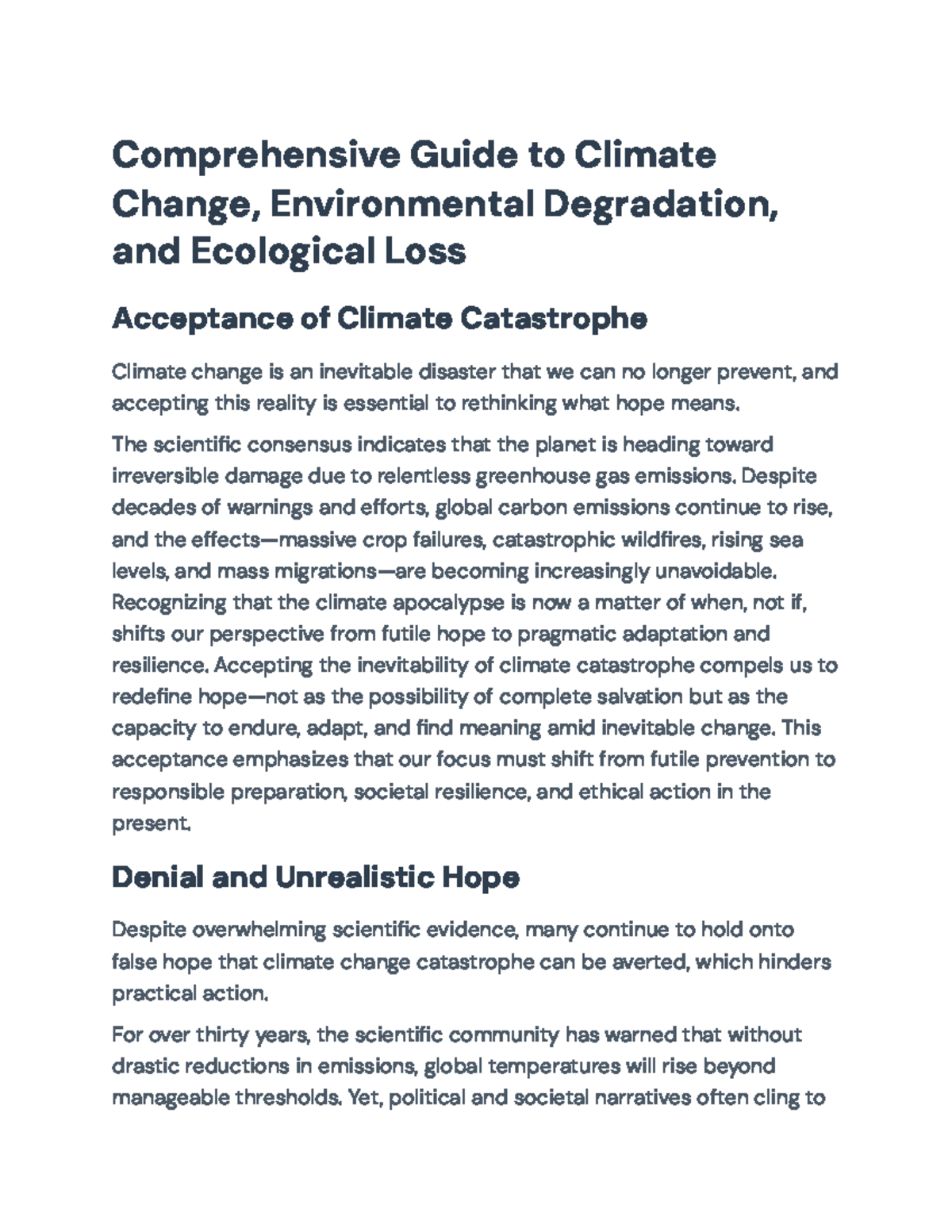 Comprehensive Guide to Climate Change & Ecological Challenges - Studocu