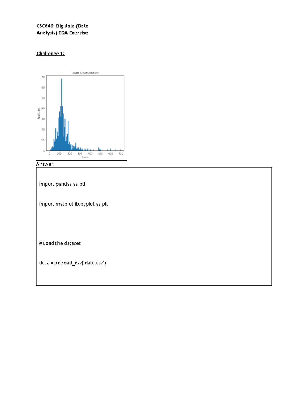 EDA Exercise for CSC649: Big Data Data Analysis Challenges - Studocu