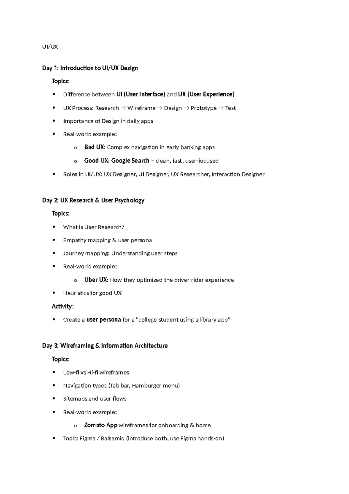UI-UX Syllabus: Comprehensive Guide to UI and UX Design Topics - Studocu