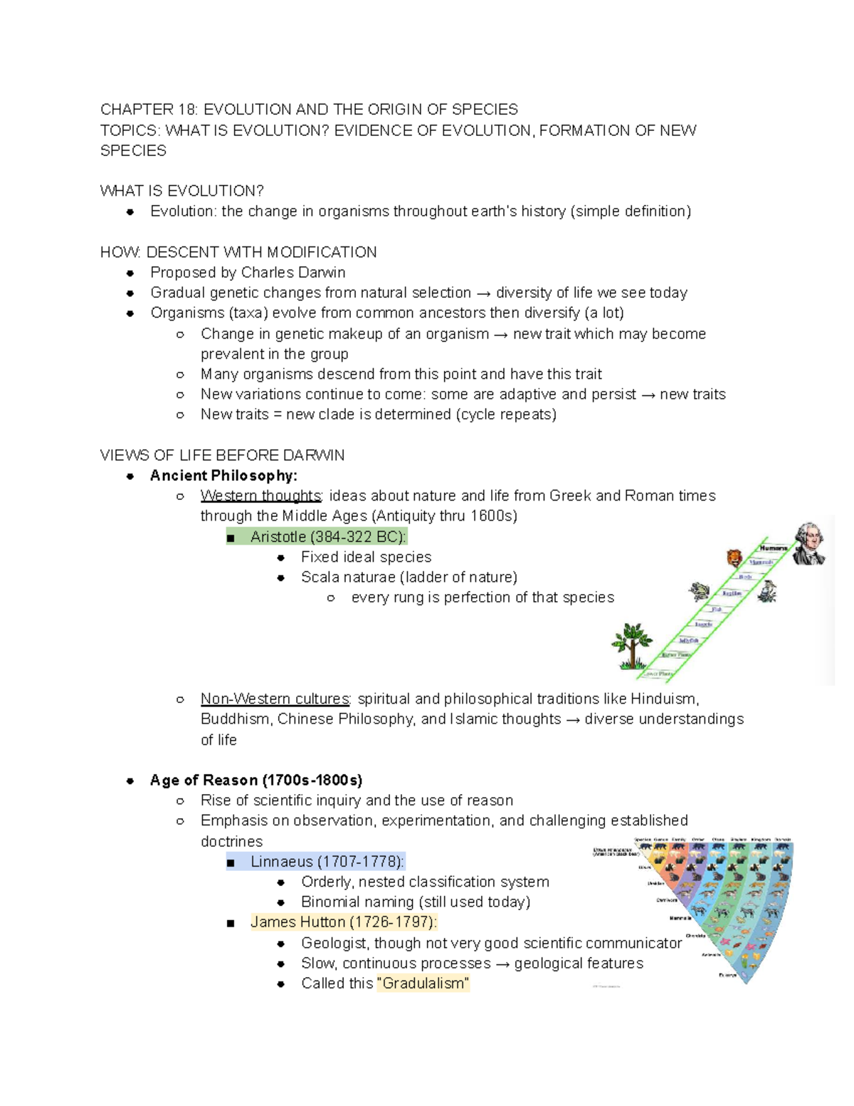 Biol 112: Chapter 18 - Evolution and the Origin of Species Notes - Studocu