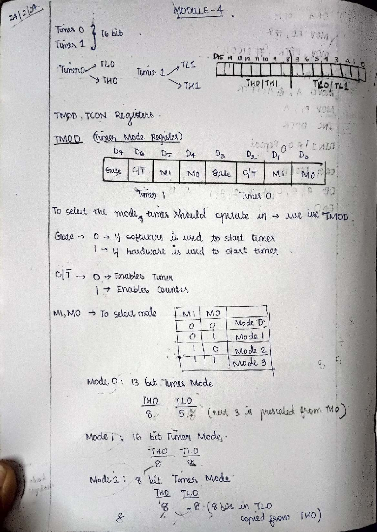 Cam MOD4 - Timer 0 and Timer 1 programming notes - Studocu