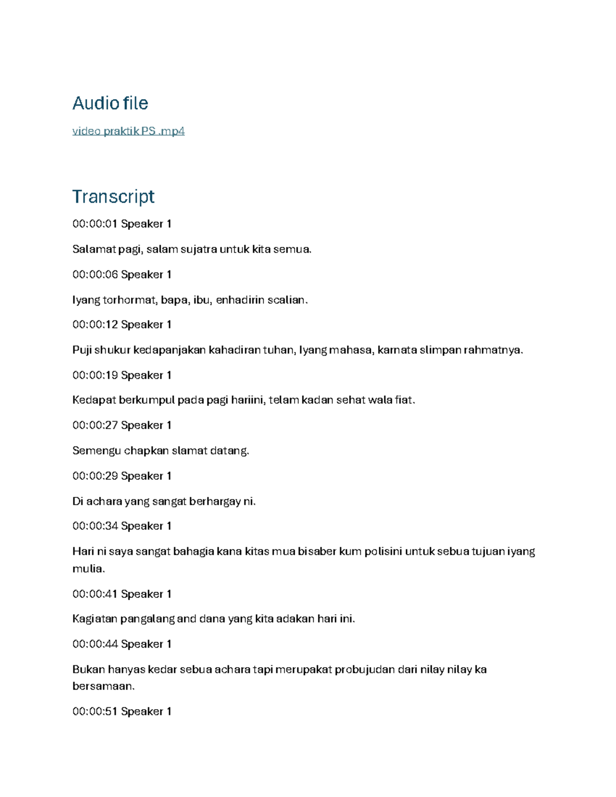 Contoh Public Speaking dan Script PS 101: Kegiatan Amal - Studocu