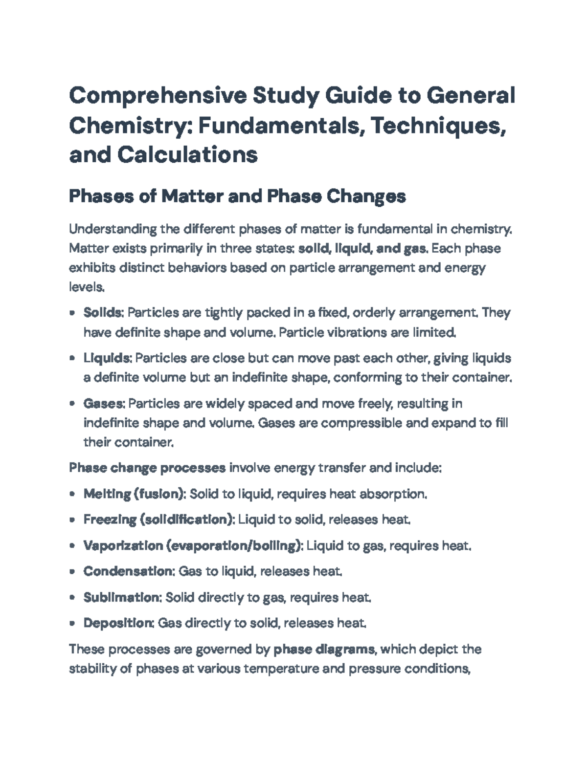 Comprehensive Study Guide for General Chemistry (CHEM 101) - Studocu
