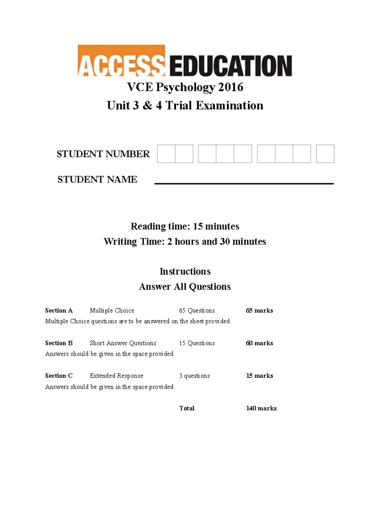 VCE Psychology Unit 3 AoS 2 SAC - Learning & Memory Activities Guide ...