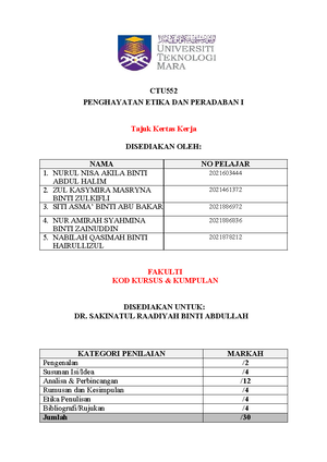 Panduan Laporan Kertas Kerja Konsep CTU552 OKT 2021 - CTU - UiTM - Studocu