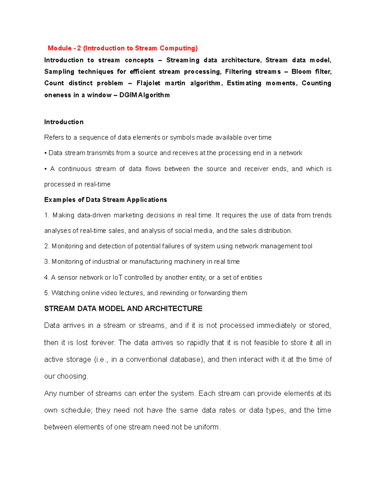 Module 2 - Introduction to Stream Computing: Concepts & Algorithms ...