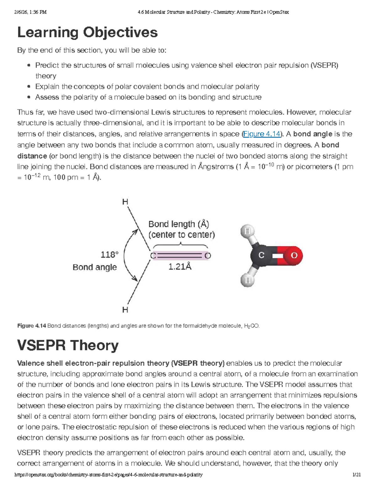 Molecular Structure and Polarity - VSEPR Theory Overview - Studocu