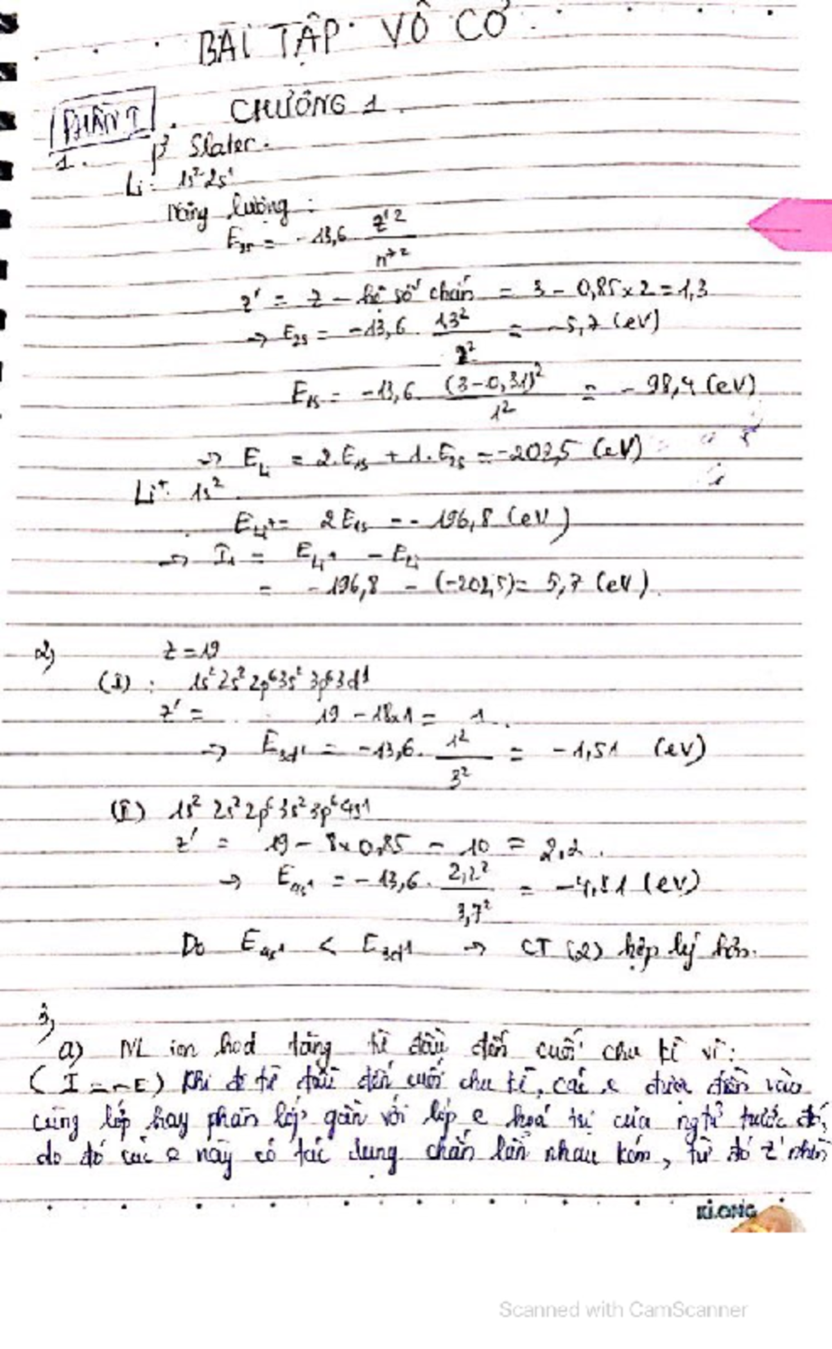 Giải đề cương hóa vô cơ - Tài liệu ôn tập hữu ích cho sinh viên - Document Preview