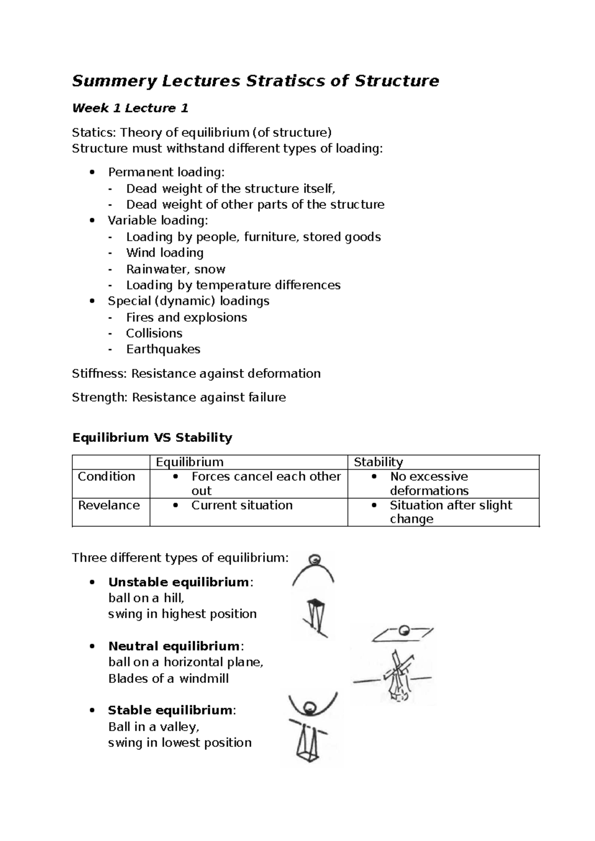 Week 1 Lecture 1: Statics and Equilibrium in Structural Analysis ...