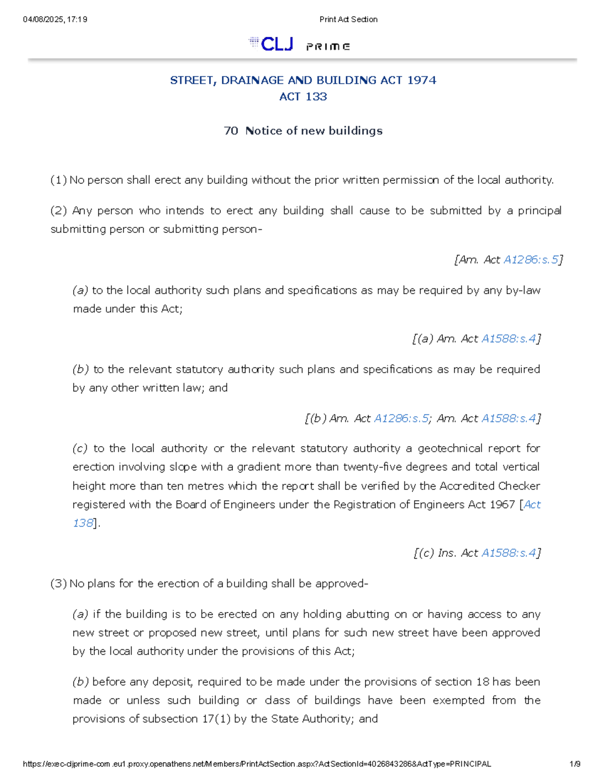 17:19 Print Act Section: STREET, DRAINAGE & BUILDING ACT 1974 Overview ...