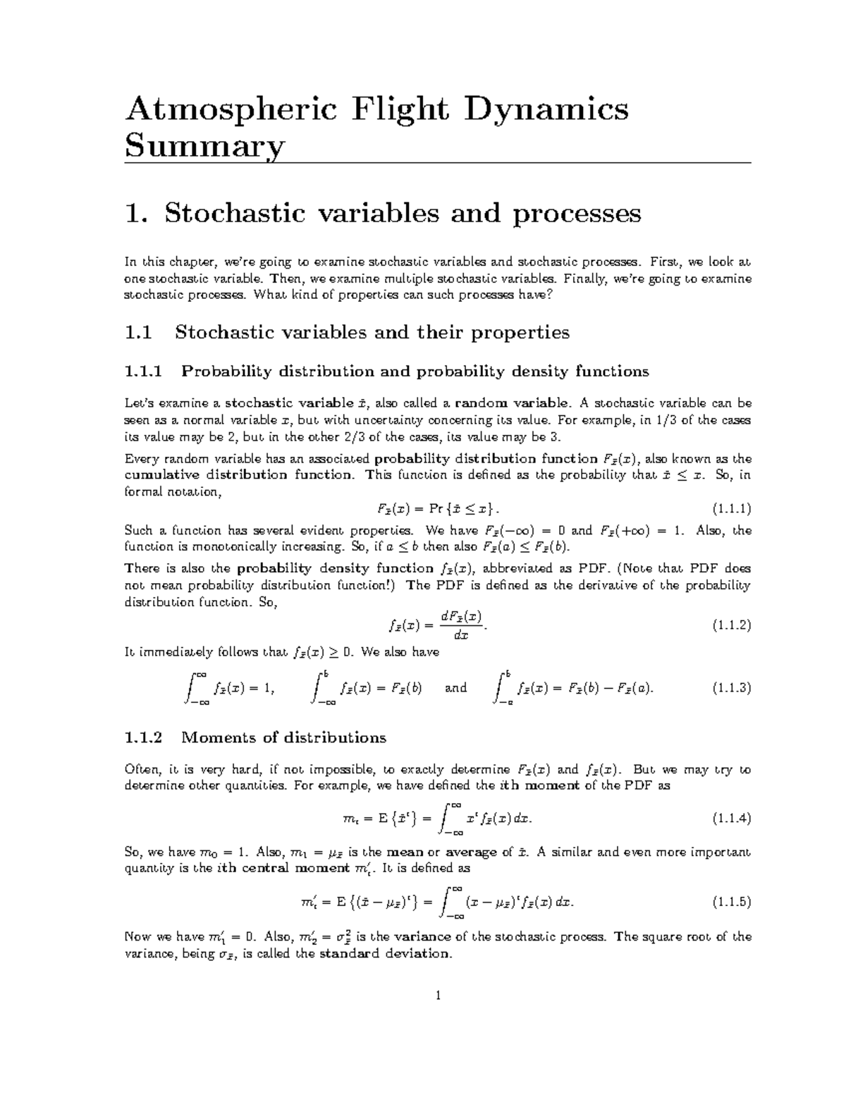 **Stochastic Processes and Variables Overview - AF 303 Final Exam Notes ...