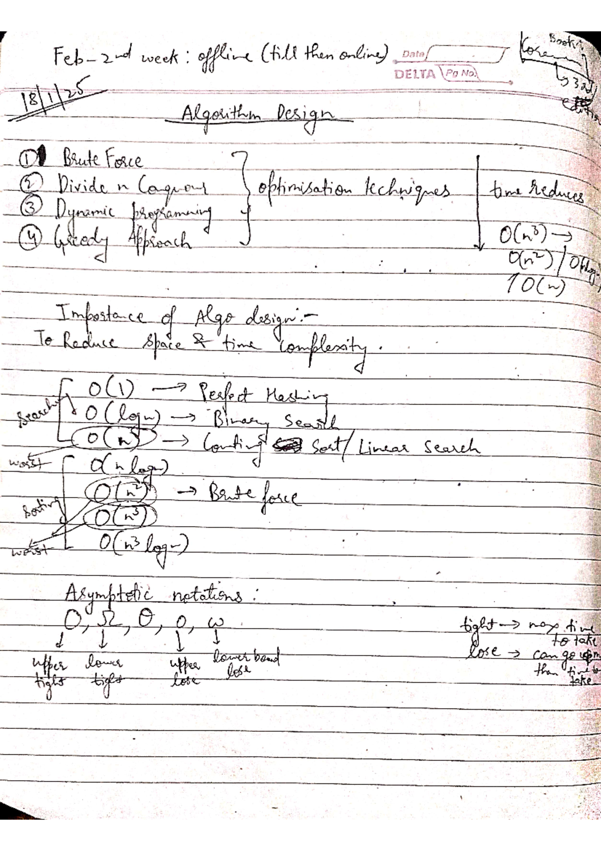 AAAD notes - good - Feb 2nd week: offline (till then online) Date Core ...