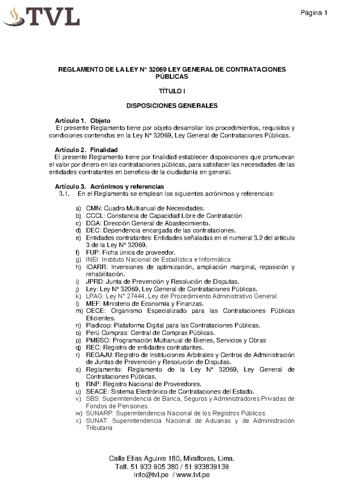 Reglamento de la Ley 32069: Contrataciones Públicas y Disposiciones ...