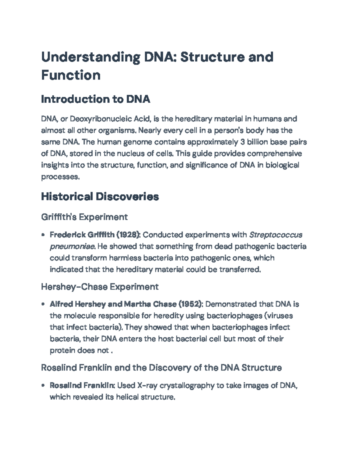 Understanding DNA: Structure, Function, and Its Applications in Biology ...