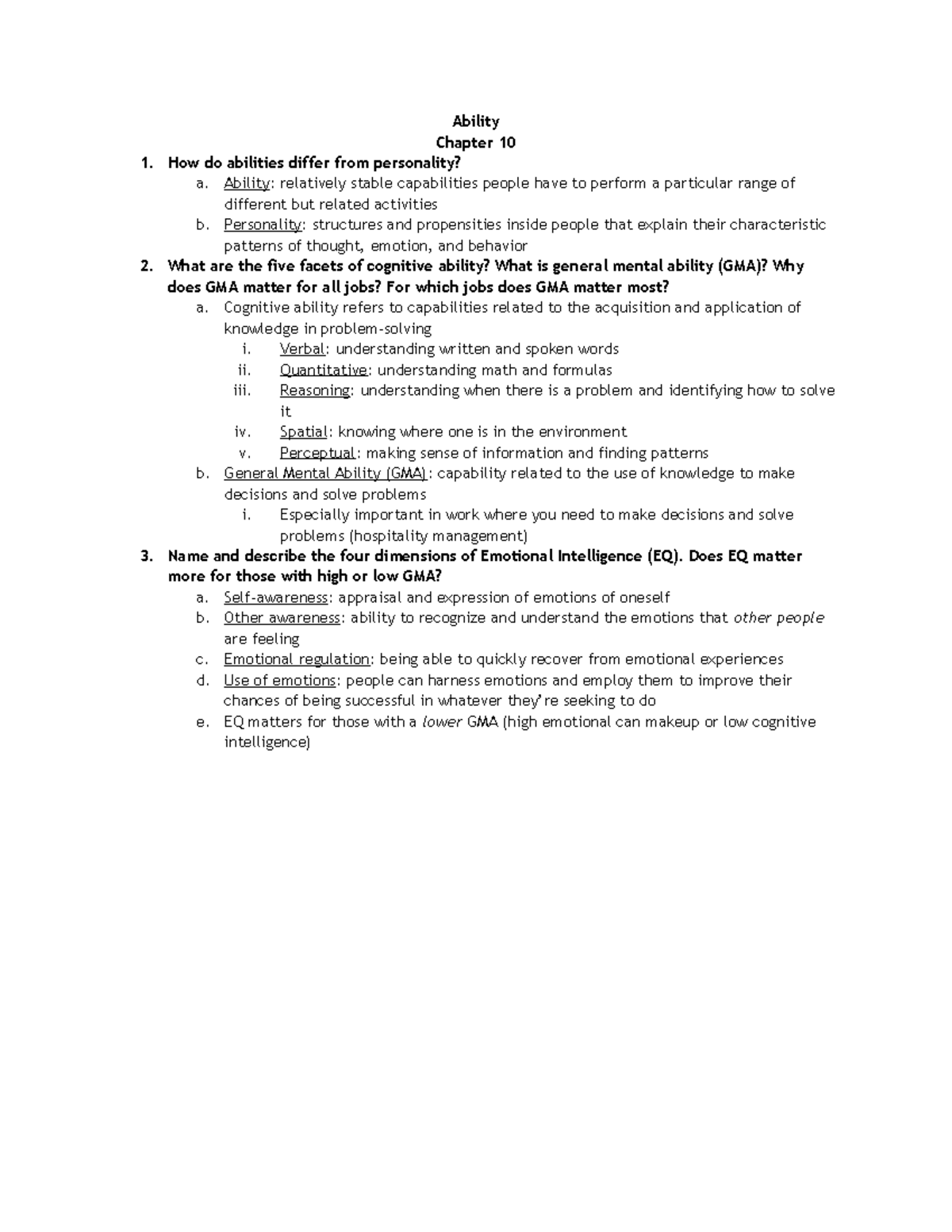 Ch10 - chapter 10 study guide - Ability Chapter 10 How do abilities ...