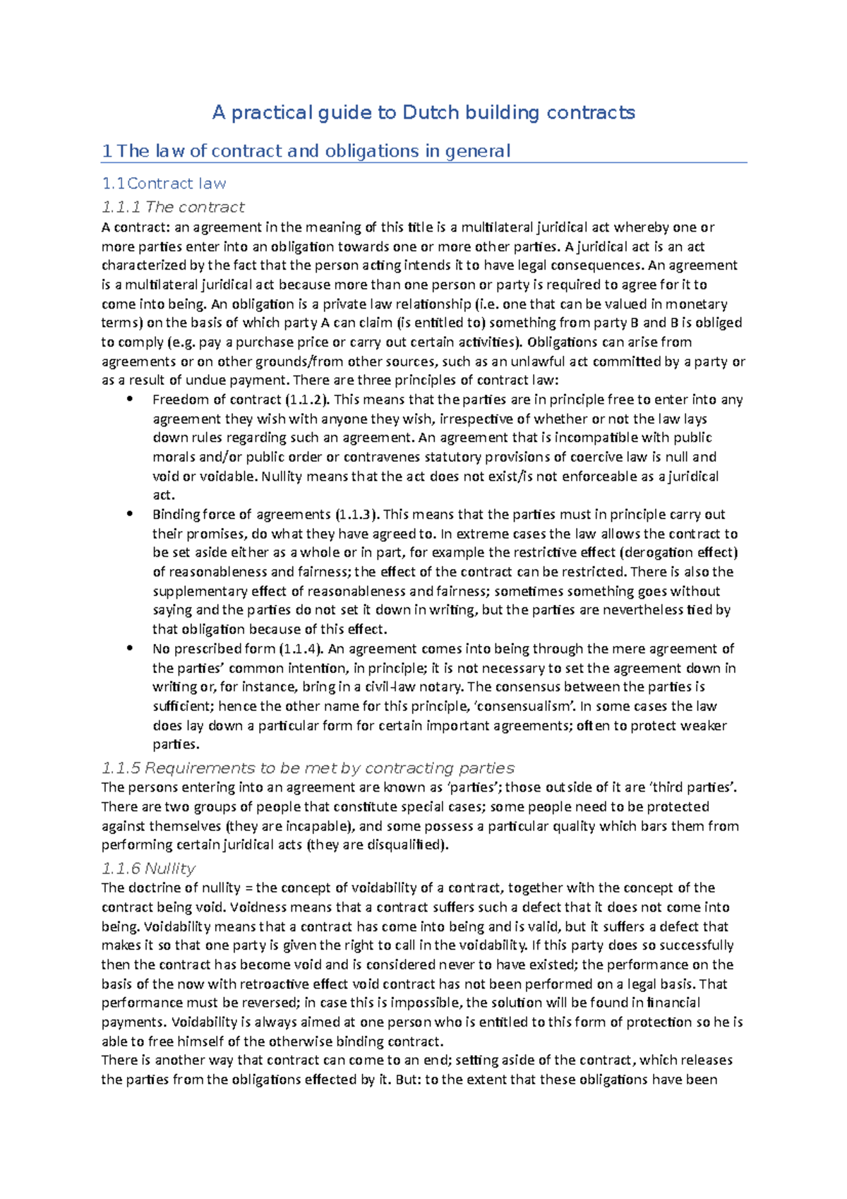 Summary of 'A Practical Guide to Dutch Building Contracts' - Studeersnel
