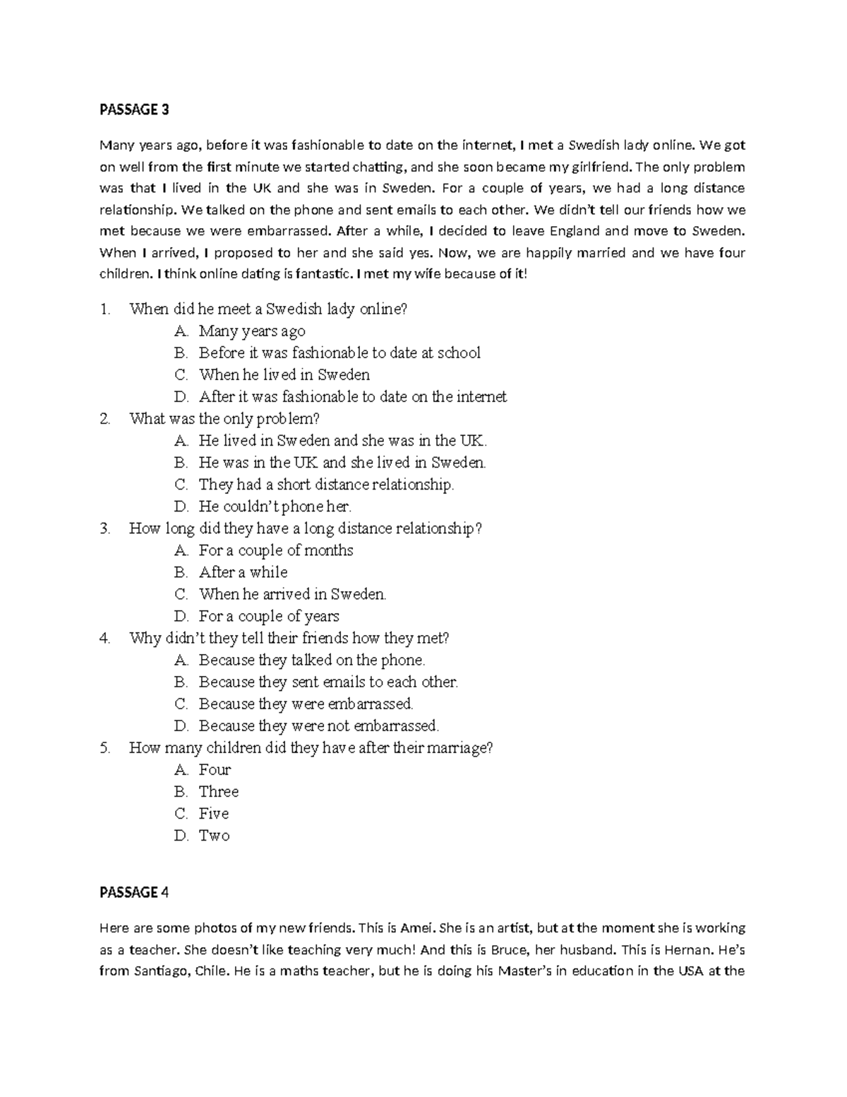 KT Reading Comprehension Practice - Passages 3 to 5 - Studocu