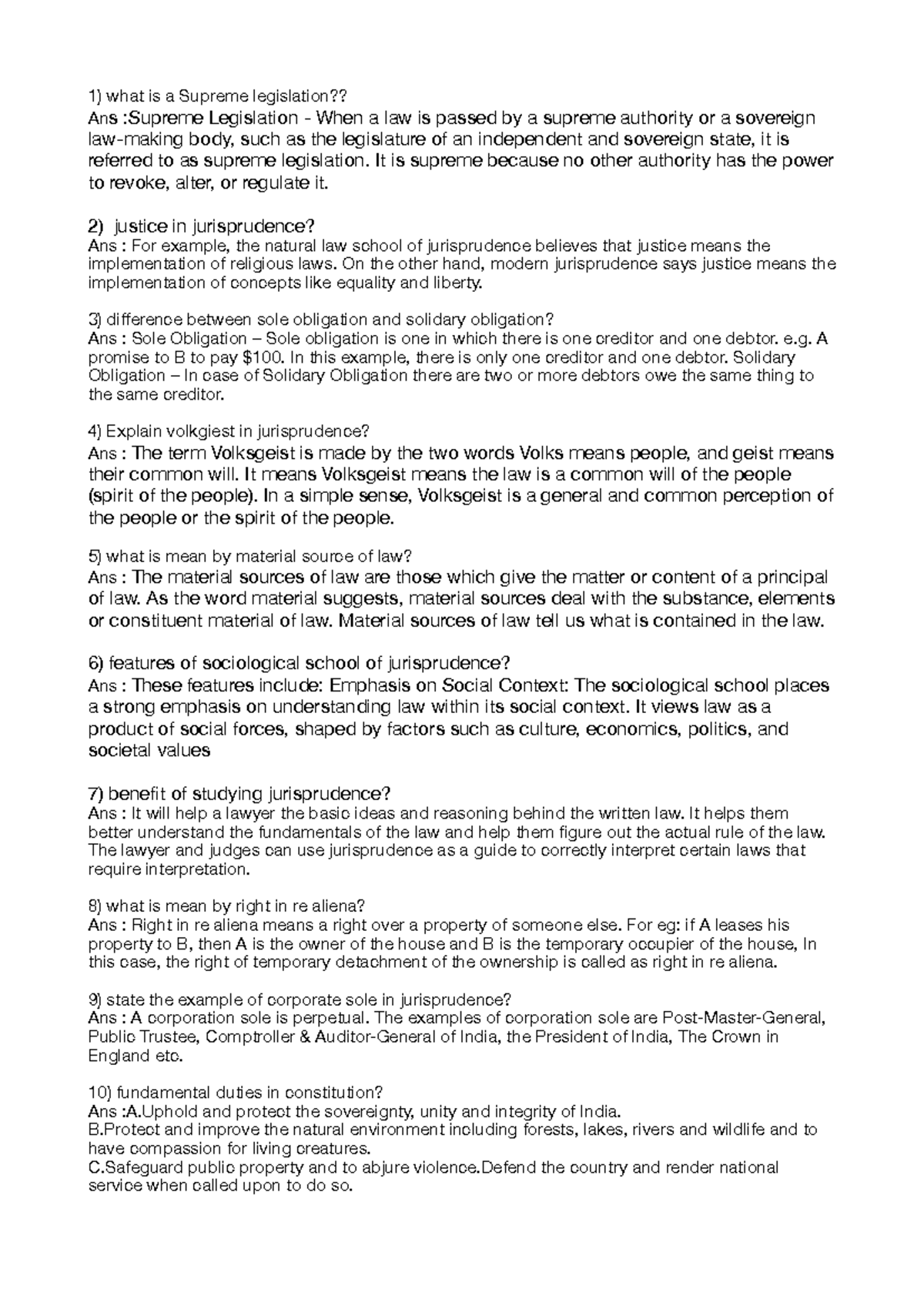JUR 101: Key Concepts and Principles of Jurisprudence Explained - Studocu