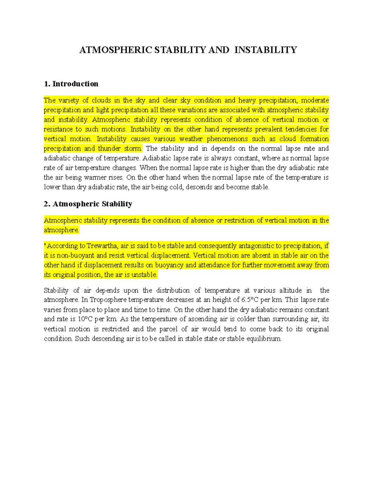 Atmospheric Stability and Instability: Understanding Weather Patterns ...