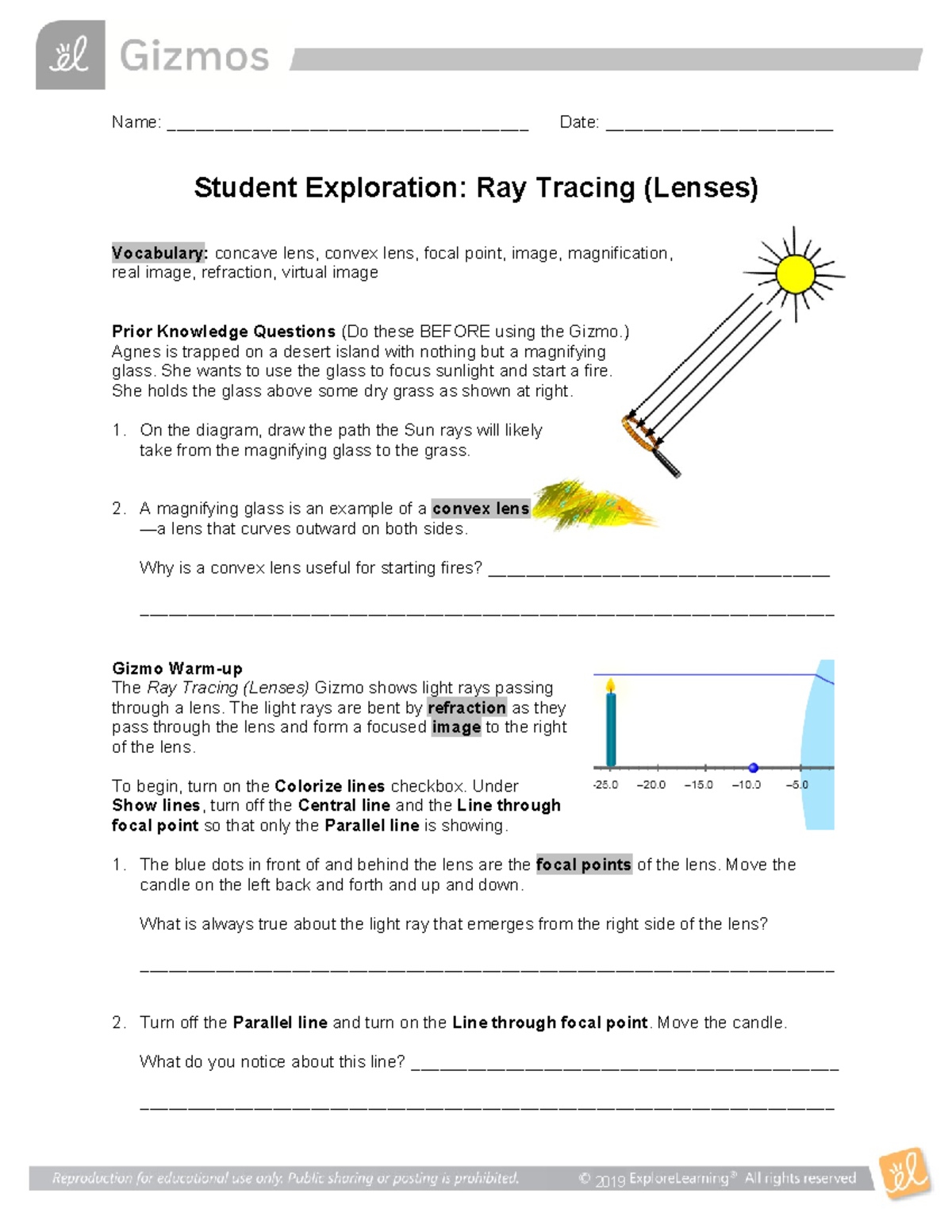 Ray Tracing Lenses SE 2020 1 3 Gizmo - Name ...