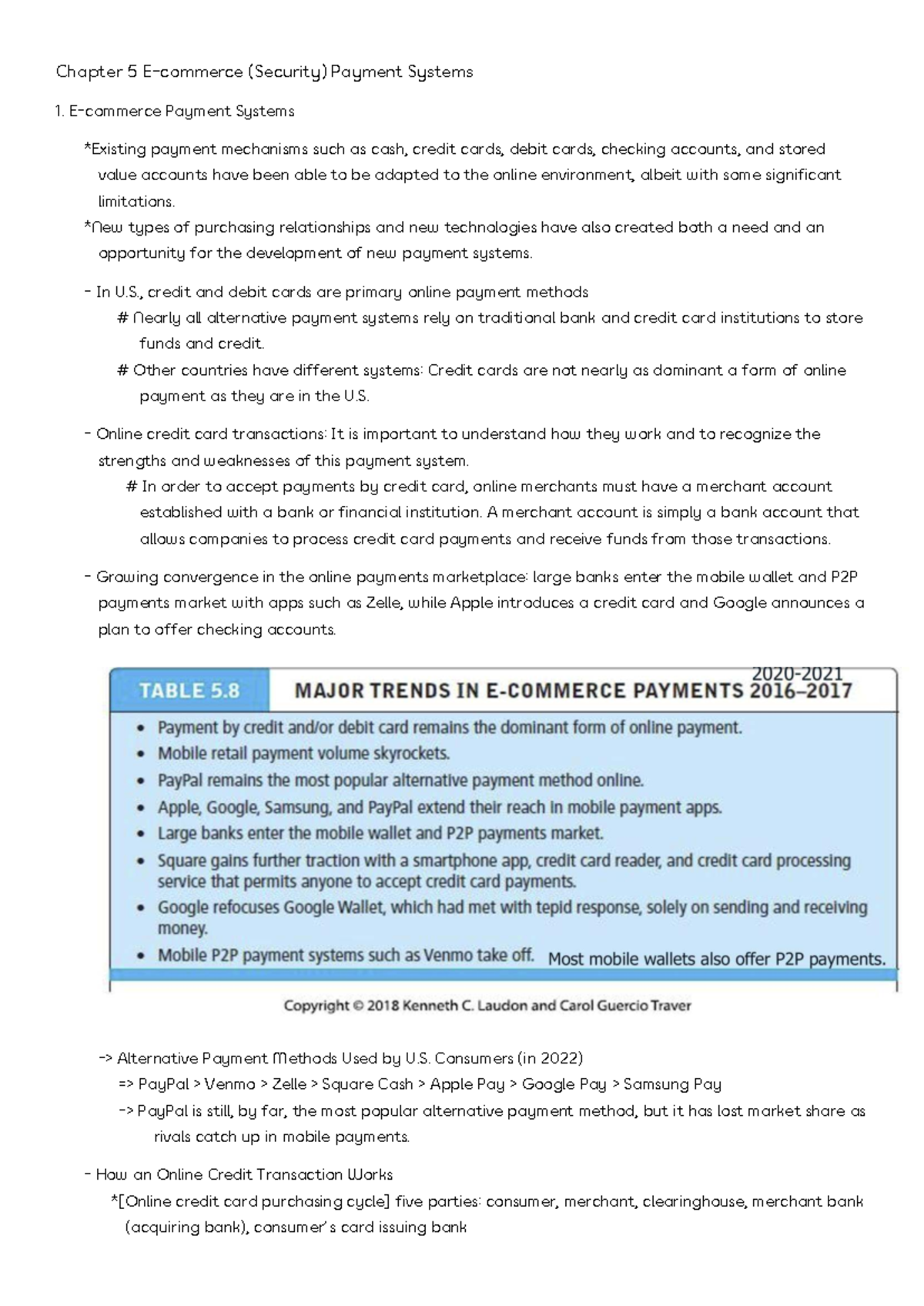 정리 전자상-5 - E-Commerce Payment Systems Overview (Chapter 5) - Studocu