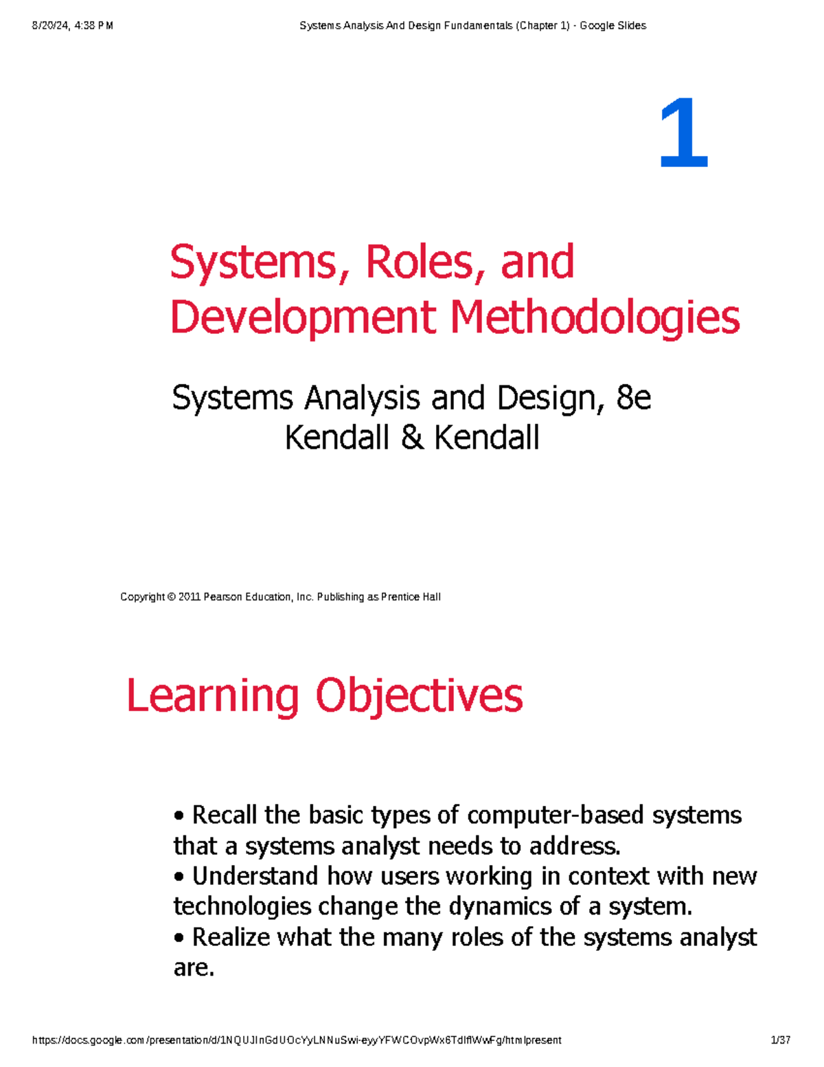 Systems Analysis and Design Fundamentals (Chapter 1) - Key Concepts ...