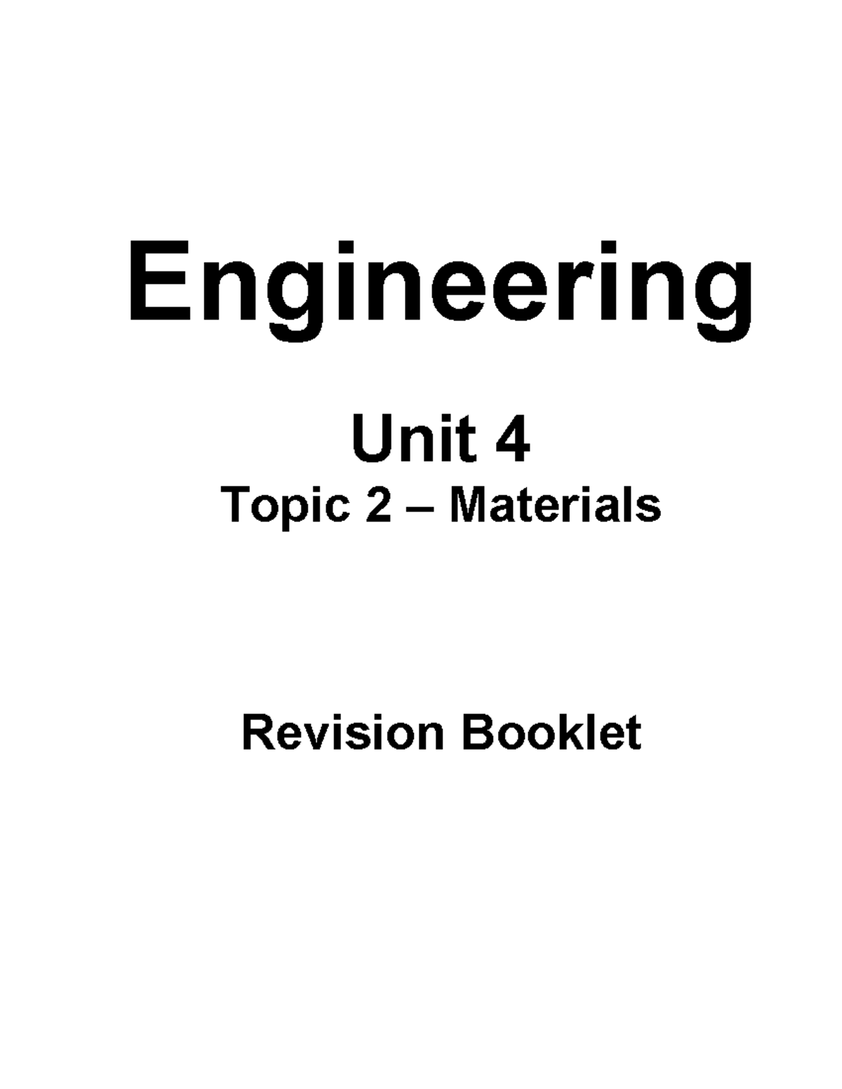 Engineering Unit 4 Topic 2 - Materials Phase Changes Revision Guide ...