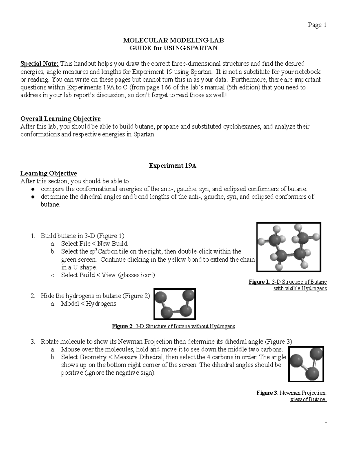 Sept 2022 update Lab 19 - Molecular Modeling Directions Spartan ...