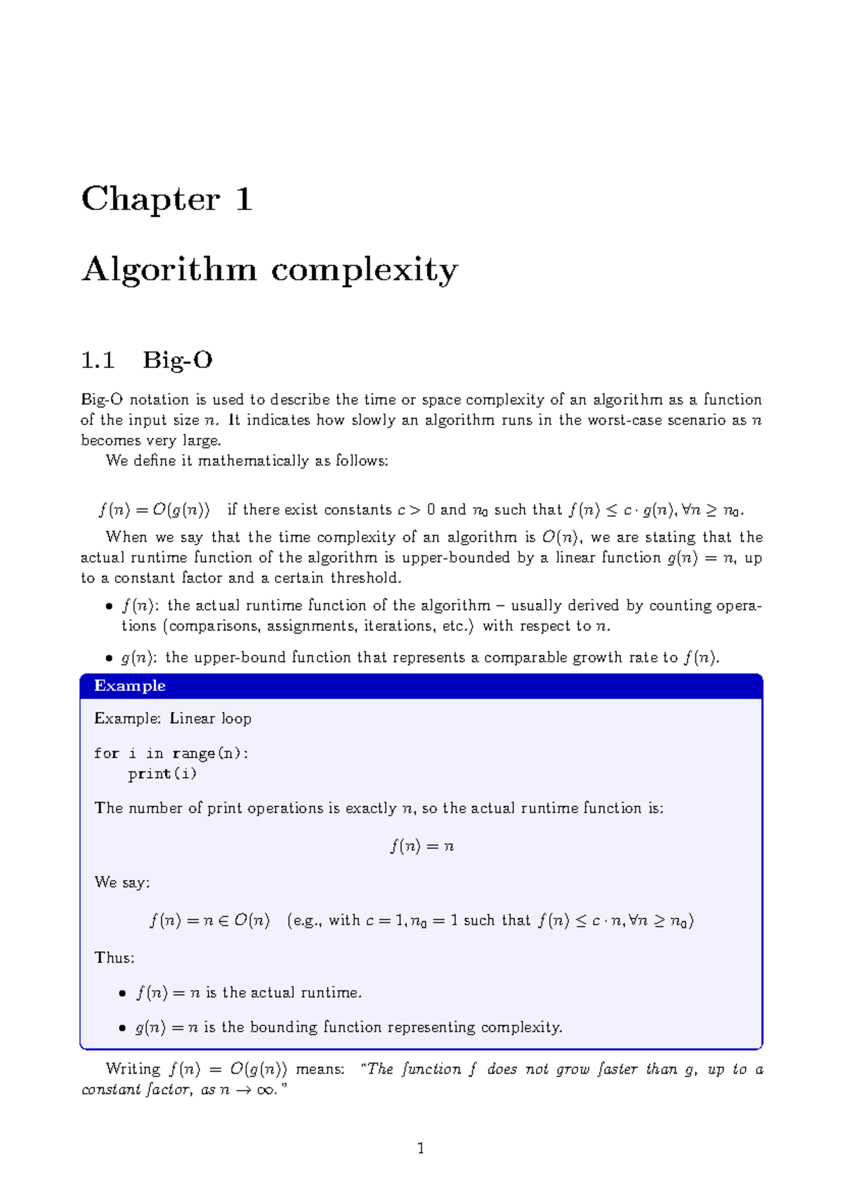 Chapter 1: Algorithm Complexity - Foundations of Algorithms - Studocu
