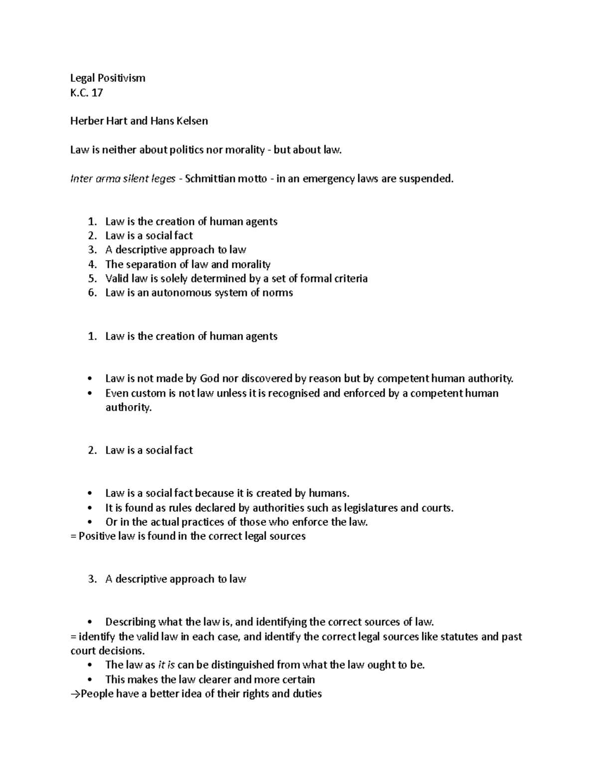 K.C. 17 Legal Positivism: Key Theories of Hart and Kelsen Explained -  Studeersnel