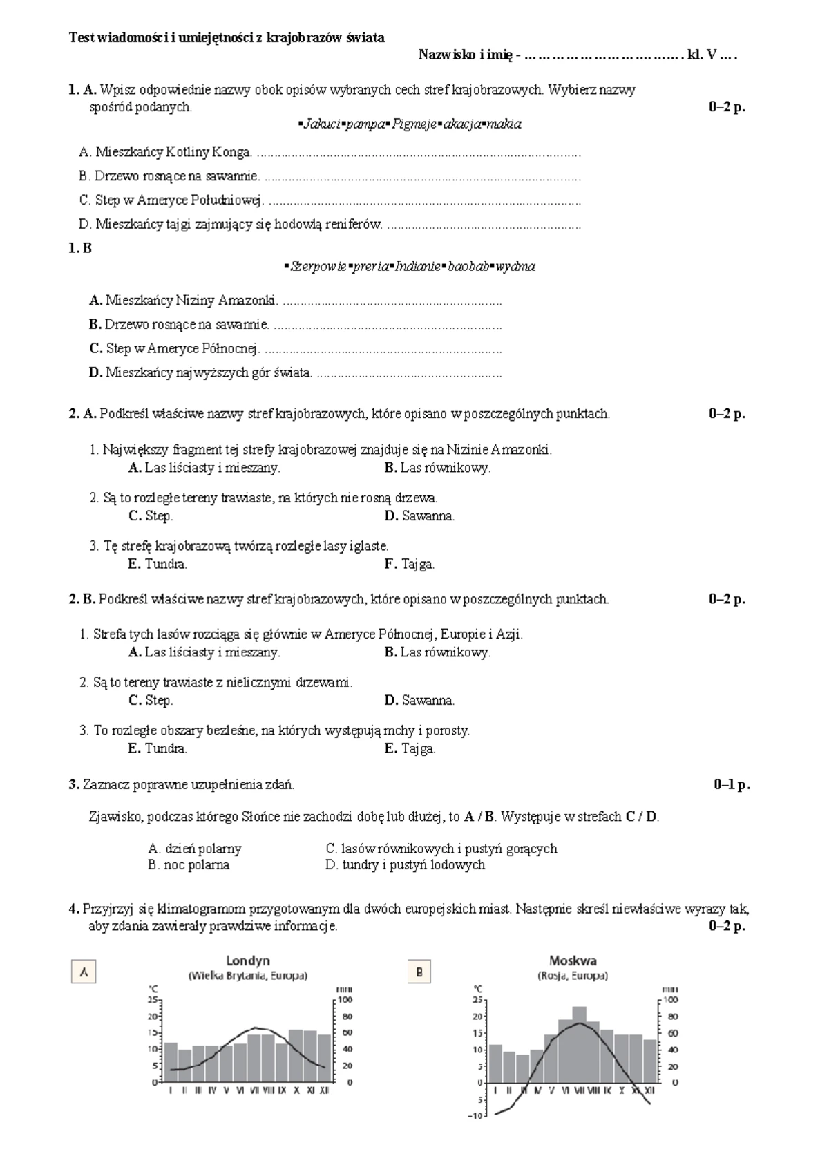 Sprawdzian Z Geografi Z Atmosfery I Hydrosfery www.studocu.com