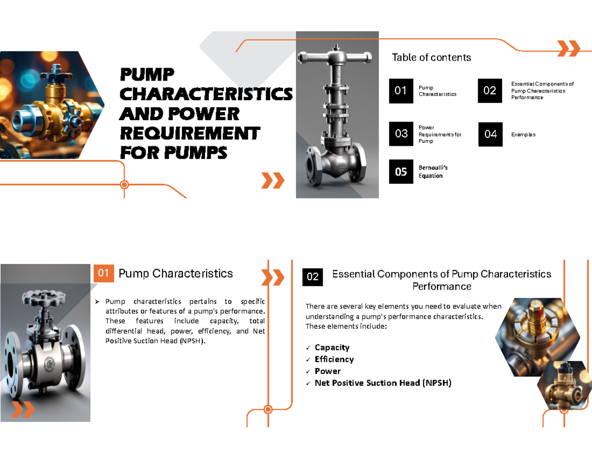 PUMP Characteristics and Power Requirements - Group 3 Study Guide - Studocu