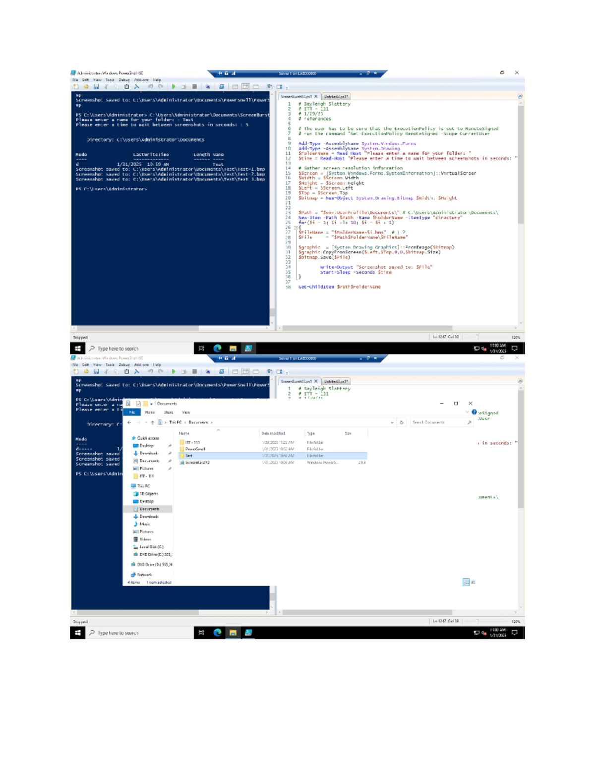 Powershell Screenburst Windows Server