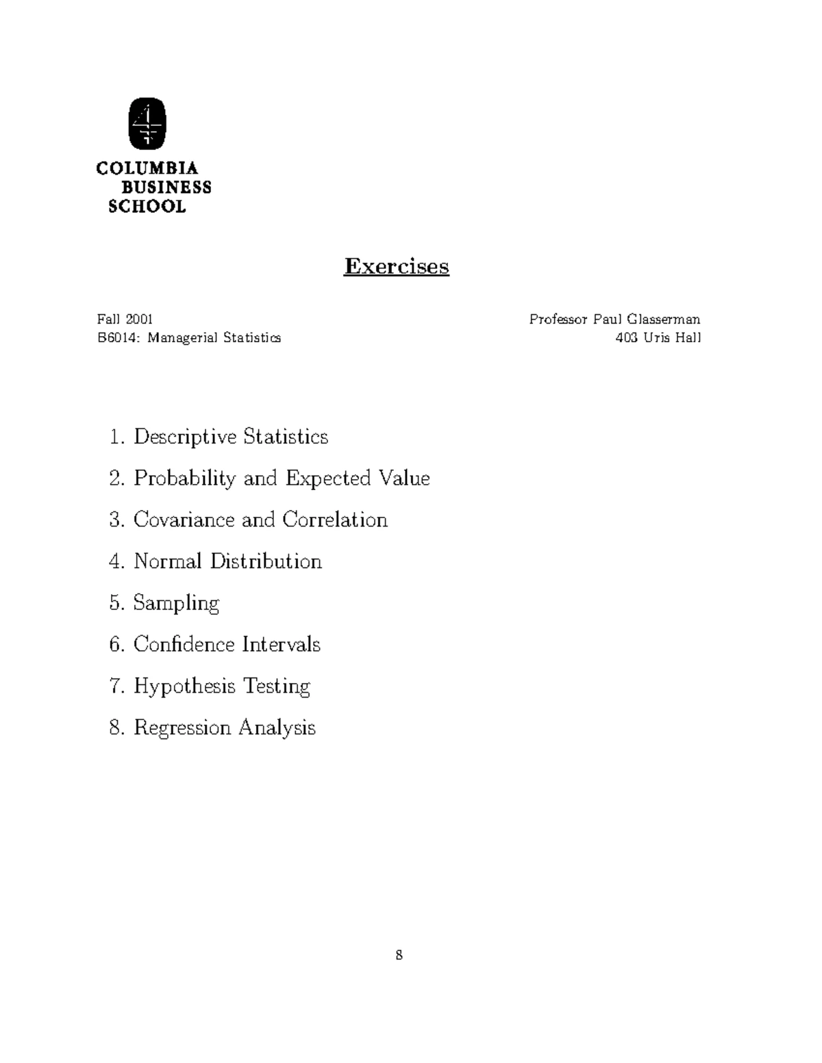 Midterm Exam Guide for BCOR250 - Probability & Statistics II Fall 2021 ...